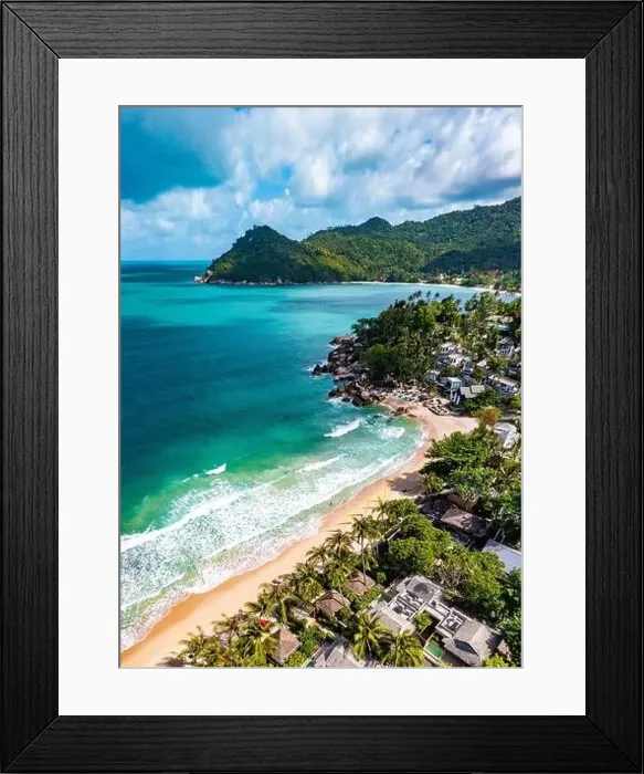 Framed Print : Aerial view of Thong Nai Pan Beach in Koh Phangan, Thailand Framed Print : Aerial view of Thong Nai Pan Beach in Koh Phangan, Thailand