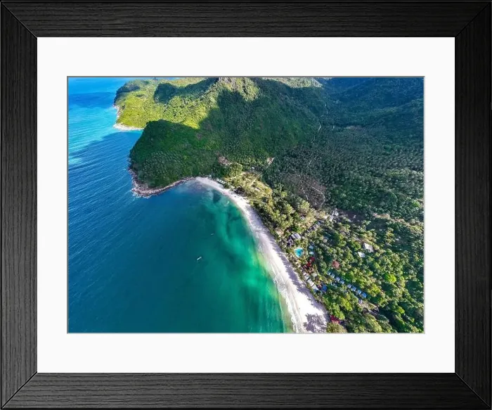 Framed Print : Aerial view of Bottle beach and viewpoint, in Koh Phangan, Thailand Framed Print : Aerial view of Bottle beach and viewpoint, in Koh Phangan, Thailand