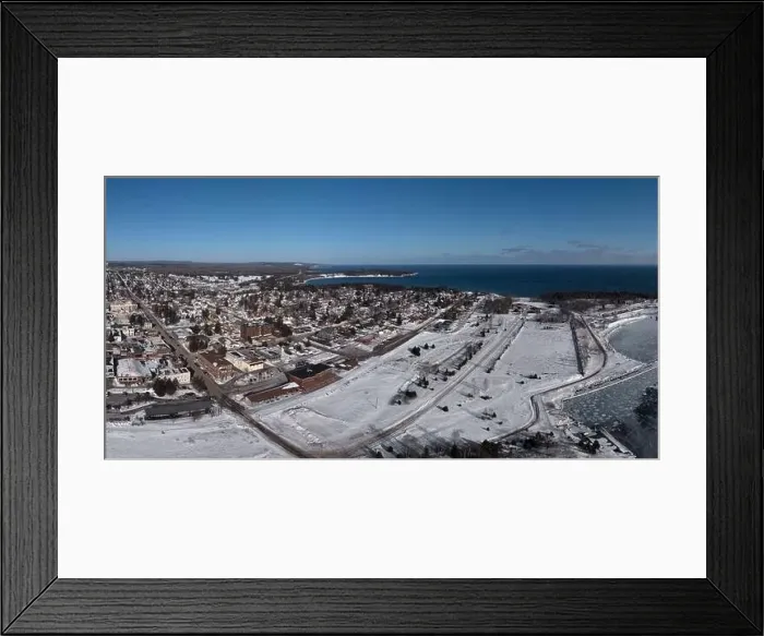 Framed Print : Winter in Two Harbors Minnesota USA - drone aerial Framed Print : Winter in Two Harbors Minnesota USA - drone aerial