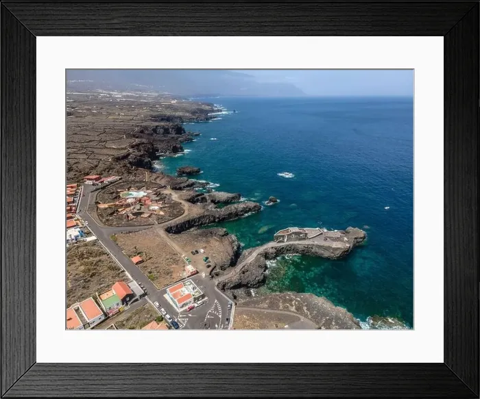 Framed Print : aerial drone flight over the beautiful canary island el hierro in spain in summer Framed Print : aerial drone flight over the beautiful canary island el hierro in spain in summer