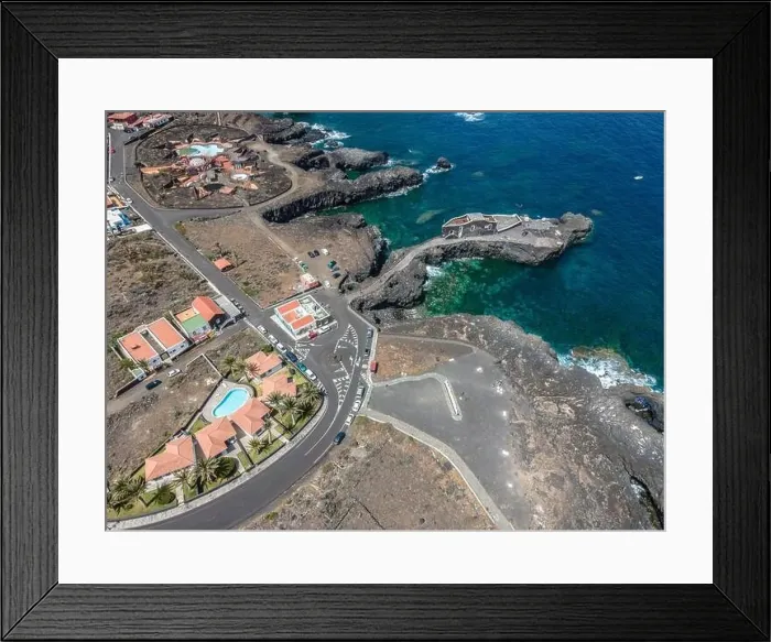 Framed Print : aerial drone flight over the beautiful canary island el hierro in spain in summer Framed Print : aerial drone flight over the beautiful canary island el hierro in spain in summer