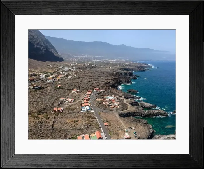 Framed Print : aerial drone flight over the beautiful canary island el hierro in spain in summer Framed Print : aerial drone flight over the beautiful canary island el hierro in spain in summer