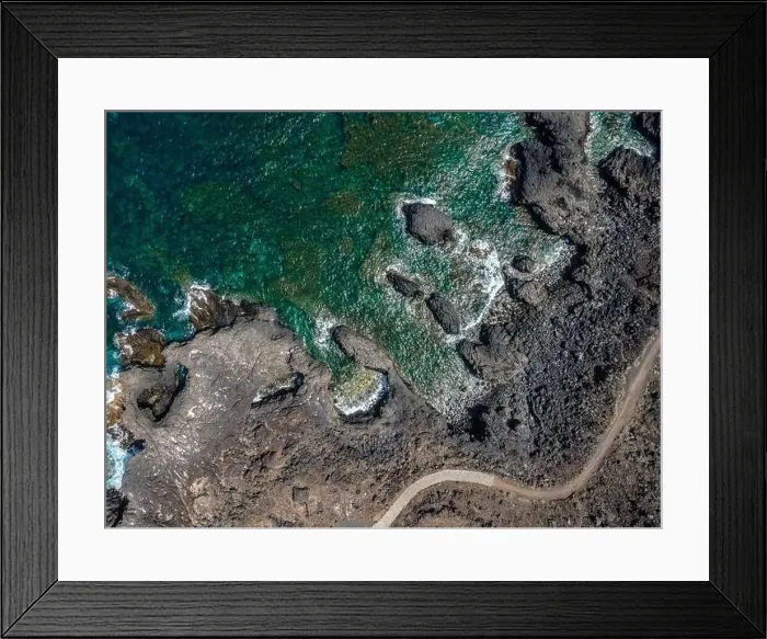 Framed Print : aerial drone flight over the beautiful canary island el hierro in spain in summer Framed Print : aerial drone flight over the beautiful canary island el hierro in spain in summer