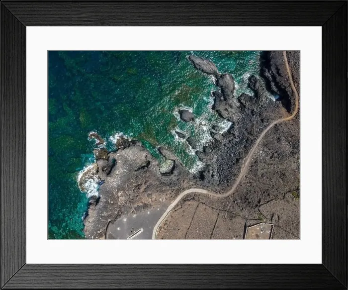 Framed Print : aerial drone flight over the beautiful canary island el hierro in spain in summer Framed Print : aerial drone flight over the beautiful canary island el hierro in spain in summer