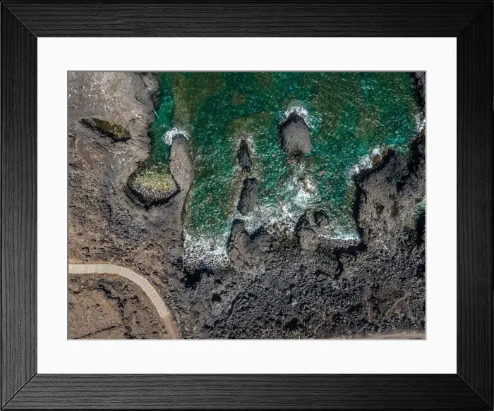 Framed Print : aerial drone flight over the beautiful canary island el hierro in spain in summer Framed Print : aerial drone flight over the beautiful canary island el hierro in spain in summer
