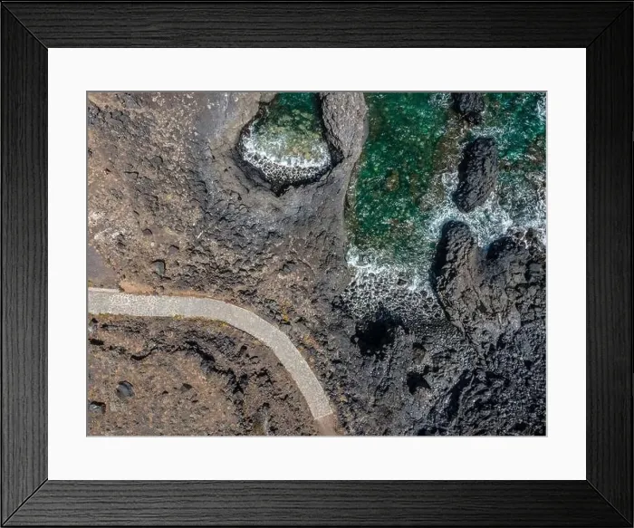 Framed Print : aerial drone flight over the beautiful canary island el hierro in spain in summer Framed Print : aerial drone flight over the beautiful canary island el hierro in spain in summer