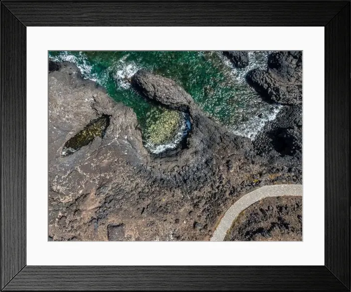 Framed Print : aerial drone flight over the beautiful canary island el hierro in spain in summer Framed Print : aerial drone flight over the beautiful canary island el hierro in spain in summer