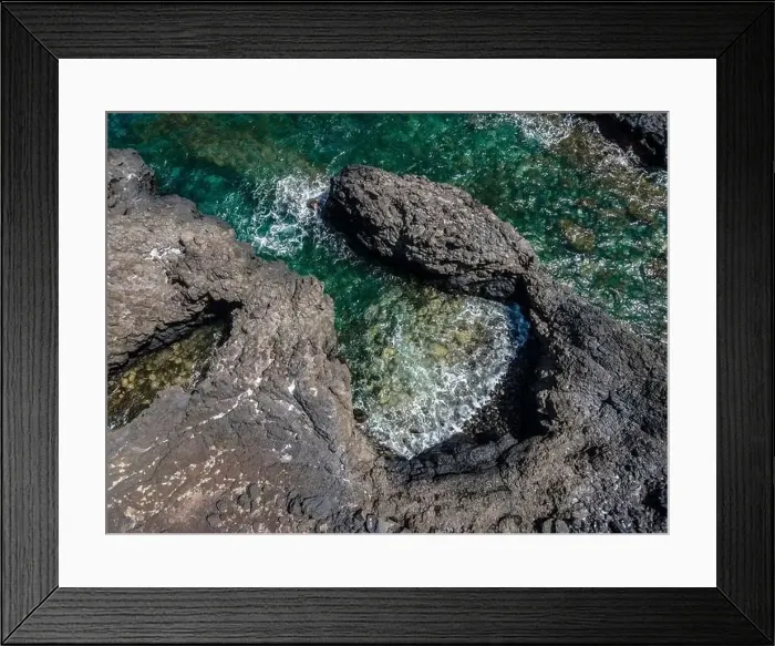 Framed Print : aerial drone flight over the beautiful canary island el hierro in spain in summer Framed Print : aerial drone flight over the beautiful canary island el hierro in spain in summer