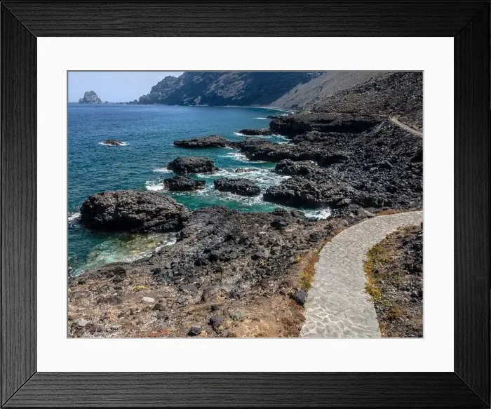 Framed Print : aerial drone flight over the beautiful canary island el hierro in spain in summer Framed Print : aerial drone flight over the beautiful canary island el hierro in spain in summer