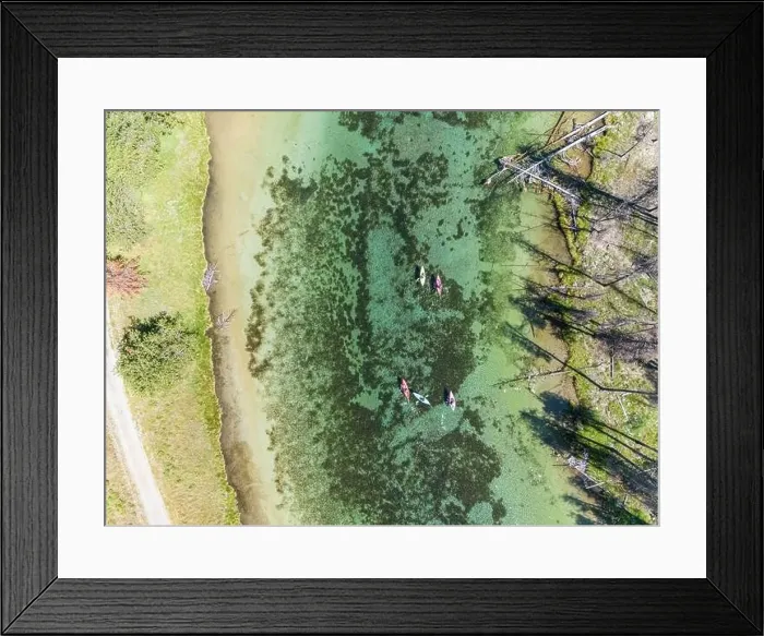Framed Print : Group of people kayaking Spring Creek, a cristal clear river in Southern Oregon Framed Print : Group of people kayaking Spring Creek, a cristal clear river in Southern Oregon