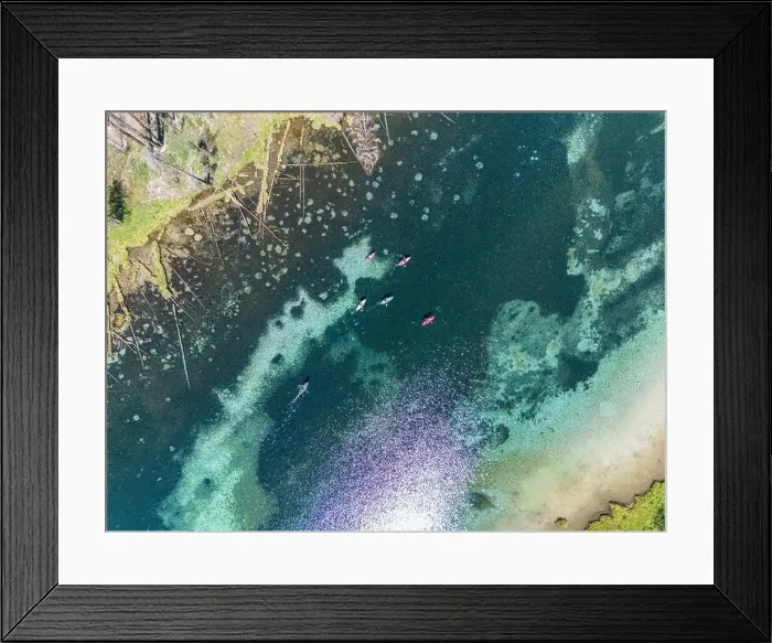 Framed Print : Group of people kayaking Spring Creek, a cristal clear river in Southern Oregon Framed Print : Group of people kayaking Spring Creek, a cristal clear river in Southern Oregon