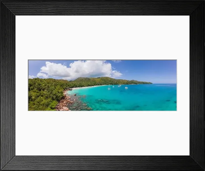 Framed Print : Praslin Seychelles tropical island with withe beaches and palm trees Framed Print : Praslin Seychelles tropical island with withe beaches and palm trees