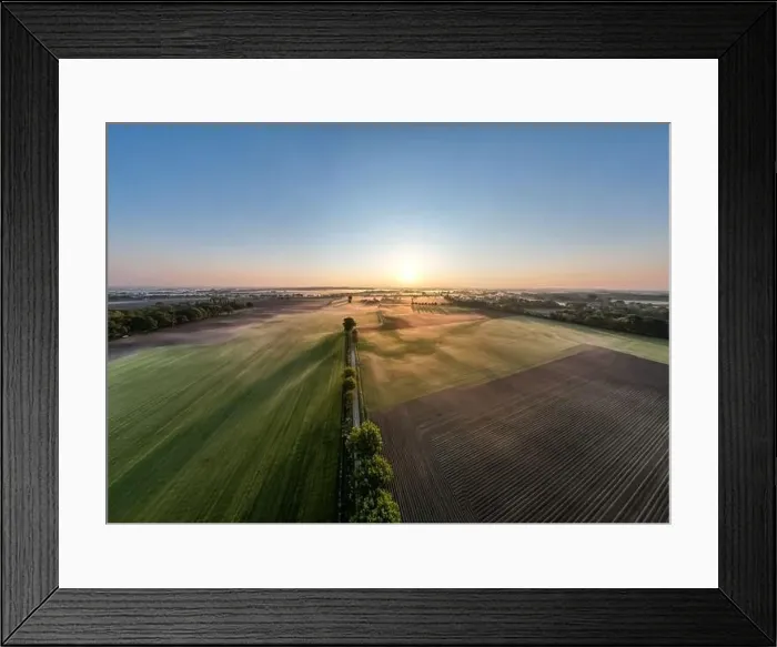 Framed Print : Aerial Drone Shot of a beautiful Green and Yellow Agricultural Plantations Bordering with Wild Forests in Belgium Framed Print : Aerial Drone Shot of a beautiful Green and Yellow Agricultural Plantations Bordering with Wild Forests in Belgium