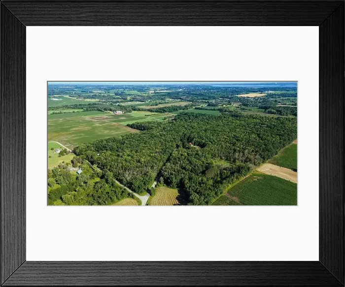Framed Print : A hot summer day with a clear sky showing rural wisconsin farm fields