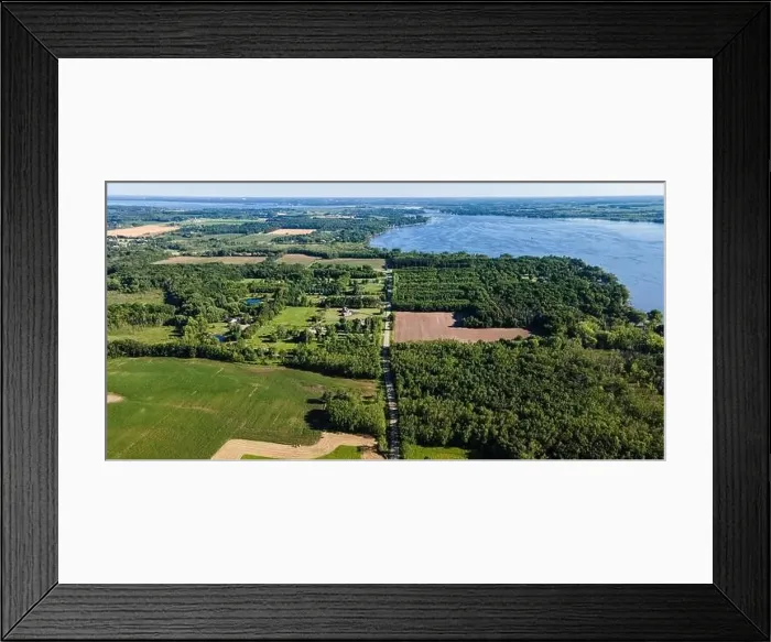 Framed Print : In rural wisconsin on a summer day - a view of Lake Winneconnie and rural famrs Framed Print : In rural wisconsin on a summer day - a view of Lake Winneconnie and rural famrs