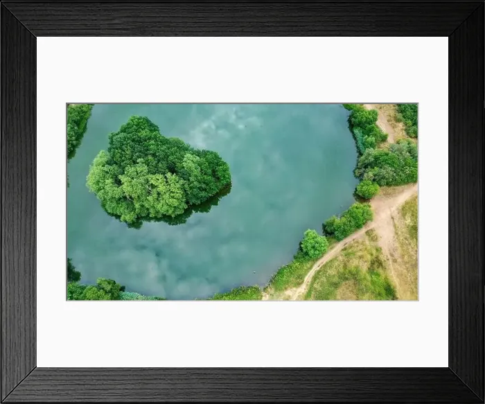 Framed Print : Aerial view of Guildford Riverside Nature Reserve Surrey England Europe Framed Print : Aerial view of Guildford Riverside Nature Reserve Surrey England Europe