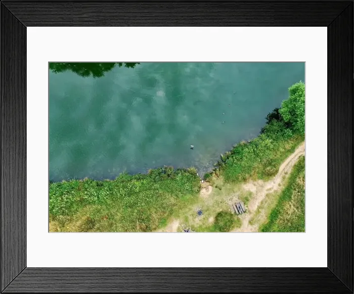 Framed Print : Aerial view of Guildford Riverside Nature Reserve Surrey England Europe Framed Print : Aerial view of Guildford Riverside Nature Reserve Surrey England Europe