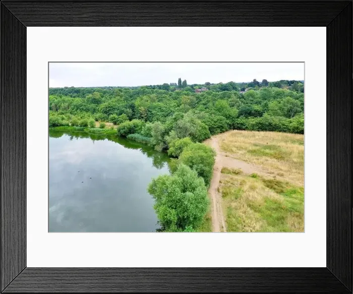 Framed Print : Aerial view of Guildford Riverside Nature Reserve Surrey England Europe Framed Print : Aerial view of Guildford Riverside Nature Reserve Surrey England Europe