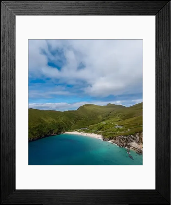 Framed Print : View of the picturesque Keem Bay and beach on Achill Island in County Mayo in western Ireland Framed Print : View of the picturesque Keem Bay and beach on Achill Island in County Mayo in western Ireland
