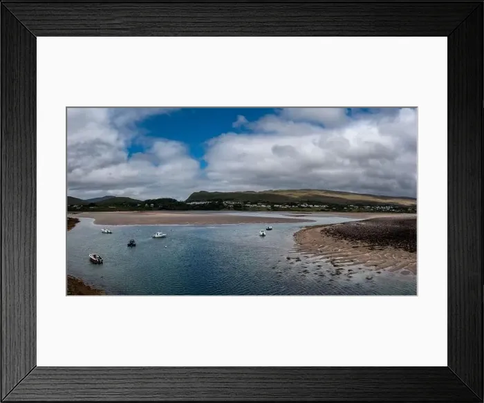 Framed Print : landscape view of the village and harbor of Mulranny in County Mayo of western Ireland Framed Print : landscape view of the village and harbor of Mulranny in County Mayo of western Ireland