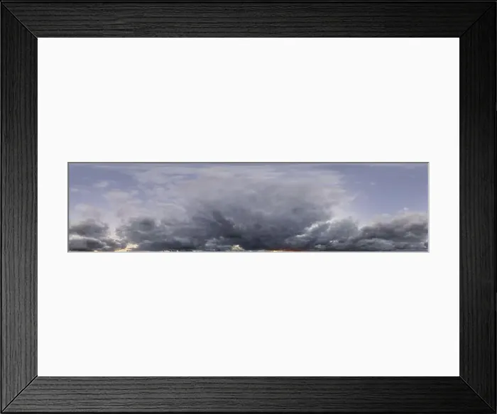 Framed Print : Overcast sky panorama on rainy day with Nimbostratus clouds in seamless spherical equirectangular format Framed Print : Overcast sky panorama on rainy day with Nimbostratus clouds in seamless spherical equirectangular format