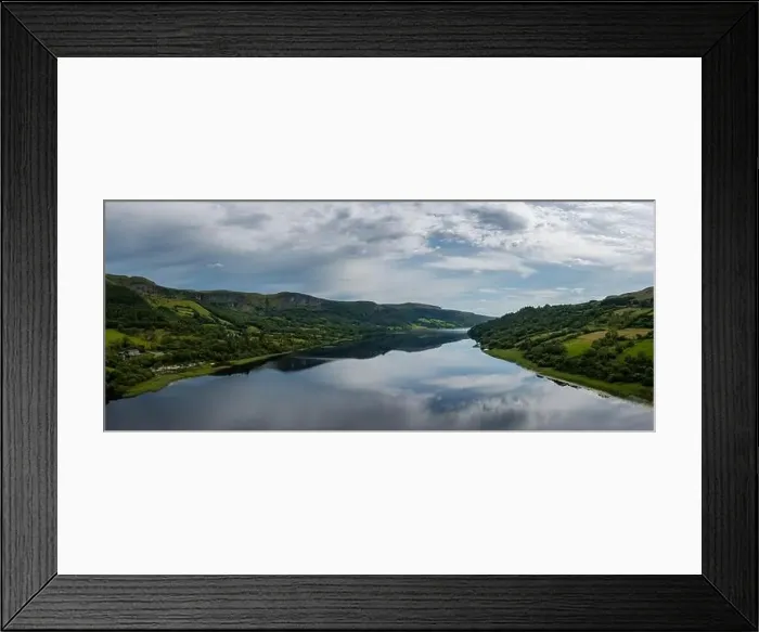 Framed Print : A panorama aerial landscape view of Glencar Lough in western Ireland Framed Print : A panorama aerial landscape view of Glencar Lough in western Ireland
