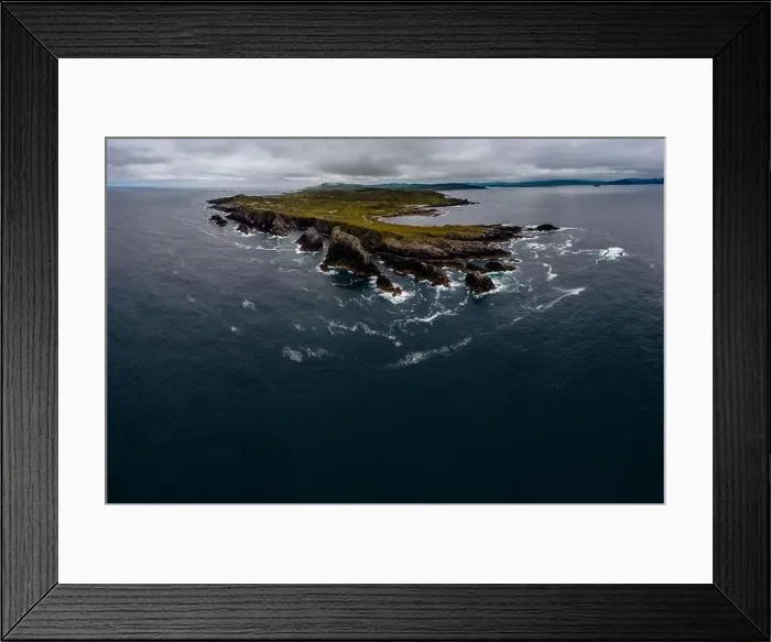 Framed Print : A panorama drone view of Malin Head and the northernmost point of Ireland Framed Print : A panorama drone view of Malin Head and the northernmost point of Ireland