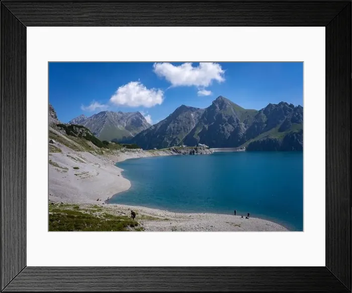 Framed Print : Wonderful landscape at the Luenersee with dam wall and rocks in Vorarlberg, Austria Framed Print : Wonderful landscape at the Luenersee with dam wall and rocks in Vorarlberg, Austria