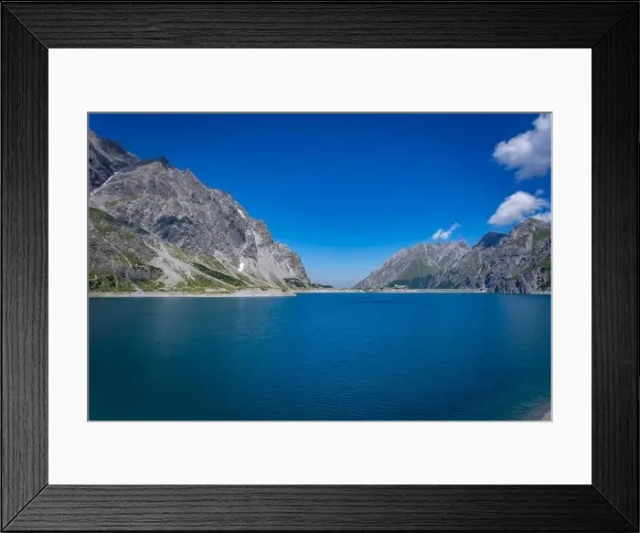Framed Print : Wonderful landscape at the Luenersee with dam wall and rocks in Vorarlberg, Austria Framed Print : Wonderful landscape at the Luenersee with dam wall and rocks in Vorarlberg, Austria
