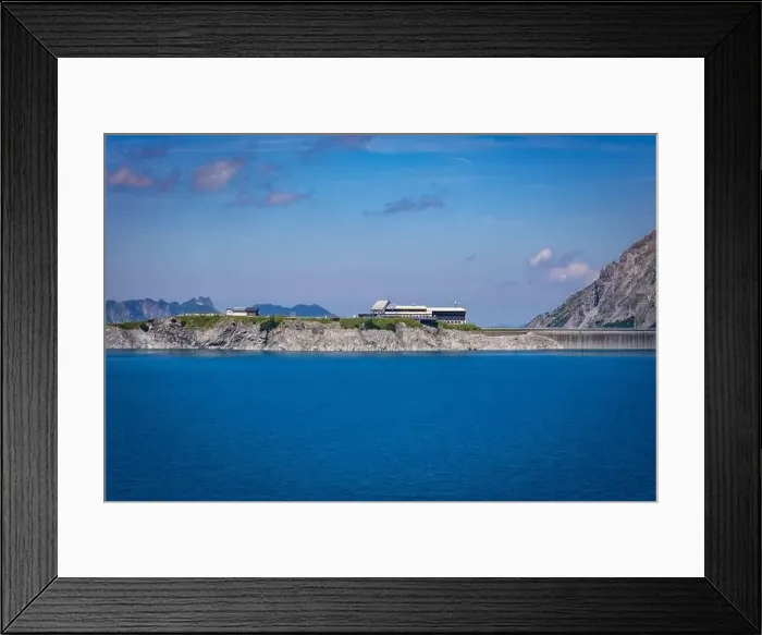 Framed Print : Wonderful landscape at the Luenersee with dam wall and rocks in Vorarlberg, Austria Framed Print : Wonderful landscape at the Luenersee with dam wall and rocks in Vorarlberg, Austria