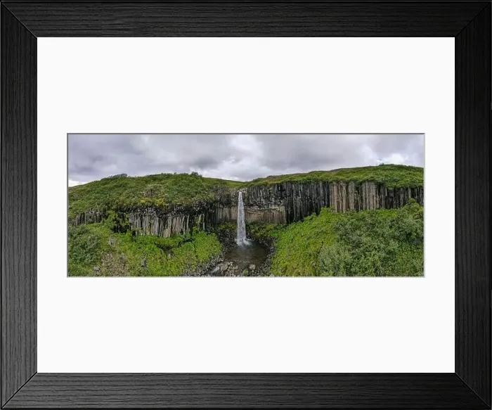 Framed Print : Drone view at Svartifoss waterfall on Skaftafell national park in Iceland Framed Print : Drone view at Svartifoss waterfall on Skaftafell national park in Iceland