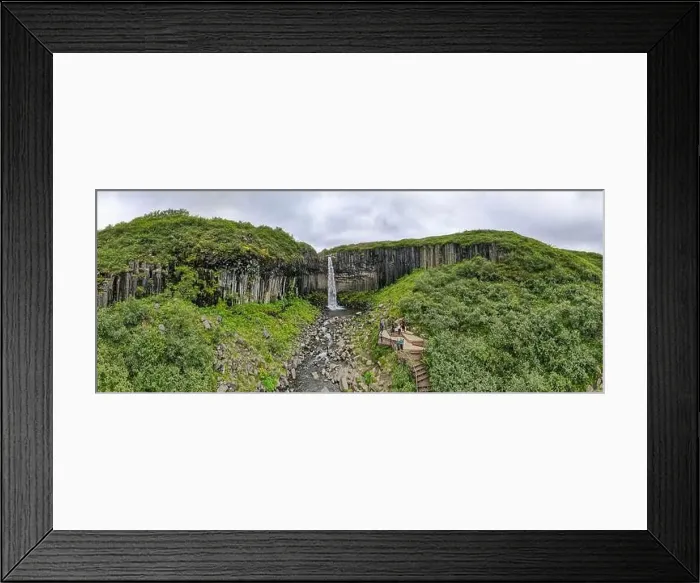 Framed Print : Drone view at Svartifoss waterfall on Skaftafell national park in Iceland Framed Print : Drone view at Svartifoss waterfall on Skaftafell national park in Iceland
