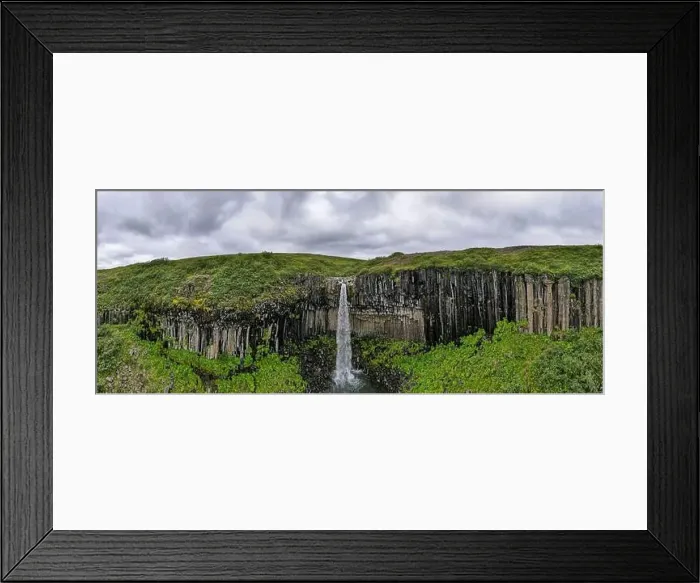 Framed Print : Drone view at Svartifoss waterfall on Skaftafell national park in Iceland