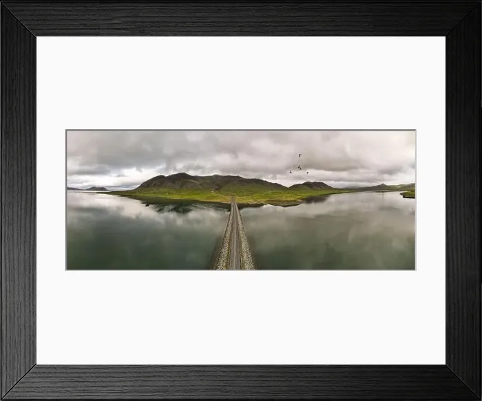 Framed Print : Drone view at a bridge on Snaefellsnes penisola on Iceland Framed Print : Drone view at a bridge on Snaefellsnes penisola on Iceland