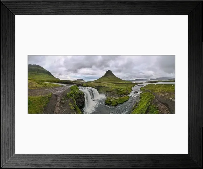 Framed Print : Drone view at mount and waterfall of Kirkjufell at Grundarfjordur on Iceland Framed Print : Drone view at mount and waterfall of Kirkjufell at Grundarfjordur on Iceland
