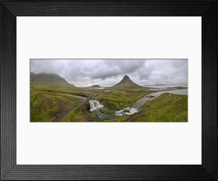Framed Print : Drone view at mount and waterfall of Kirkjufell at Grundarfjordur on Iceland Framed Print : Drone view at mount and waterfall of Kirkjufell at Grundarfjordur on Iceland