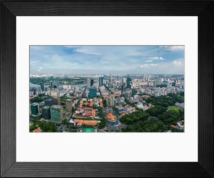 Framed Print : July 31, 2022: downtown Buon Ma Thuot, Dak Lak Province, Vietnam Framed Print : July 31, 2022: downtown Buon Ma Thuot, Dak Lak Province, Vietnam