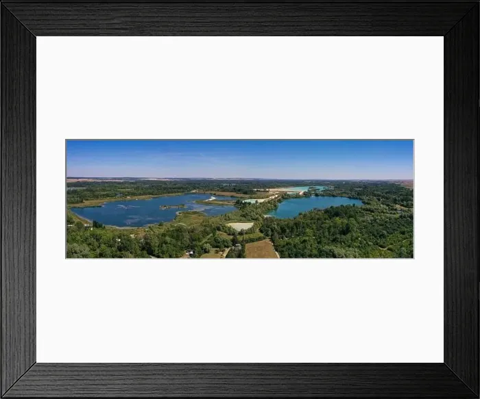 Framed Print : aerial view of the Bassée with her sandpit in Seine et Marne in France Framed Print : aerial view of the Bassée with her sandpit in Seine et Marne in France