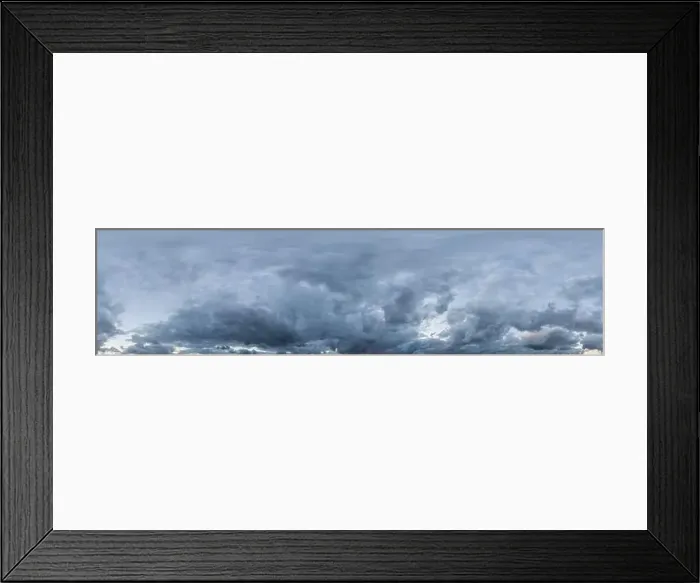 Framed Print : Overcast sky panorama on rainy day with Nimbostratus clouds in seamless spherical equirectangular format Framed Print : Overcast sky panorama on rainy day with Nimbostratus clouds in seamless spherical equirectangular format