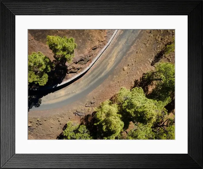 Framed Print : Drone flight over the beautiful lush green pine forest on El Hierro, el pinar Framed Print : Drone flight over the beautiful lush green pine forest on El Hierro, el pinar