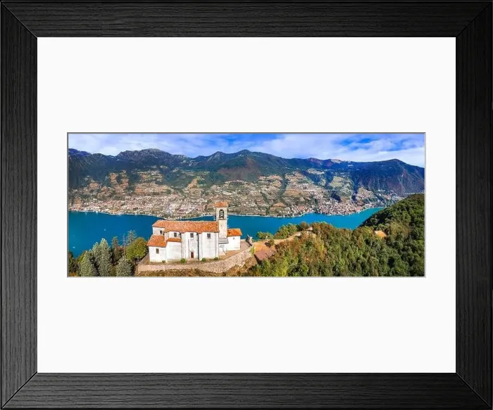 Framed Print : Scenic romantic lakes of Italy - Lago Iseo surrounded by beautiful mountains Framed Print : Scenic romantic lakes of Italy - Lago Iseo surrounded by beautiful mountains