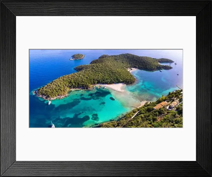Framed Print : Sivota - stunning aerial view of turquoise sea known as Blue Lagoon and unique beach Bella Vraka. Epirus, Greece Framed Print : Sivota - stunning aerial view of turquoise sea known as Blue Lagoon and unique beach Bella Vraka. Epirus, Greece