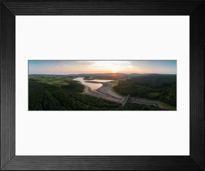 Framed Print : Drought conditions are shown through drone shots of Stocks Reservoir Hodder valley in the Forest of Bowland Framed Print : Drought conditions are shown through drone shots of Stocks Reservoir Hodder valley in the Forest of Bowland