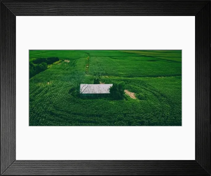 Framed Print : A wisconsin farm in summertime from above Framed Print : A wisconsin farm in summertime from above