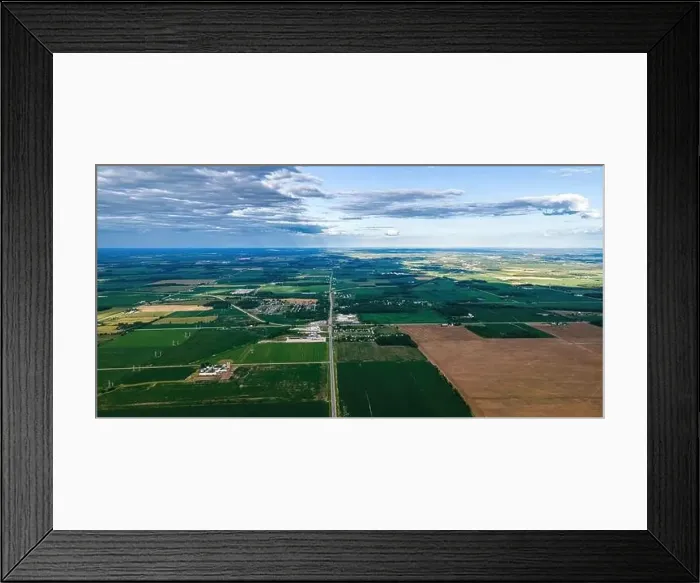 Framed Print : A view of the countryside of wisconsin during the summer with country roads and farms Framed Print : A view of the countryside of wisconsin during the summer with country roads and farms