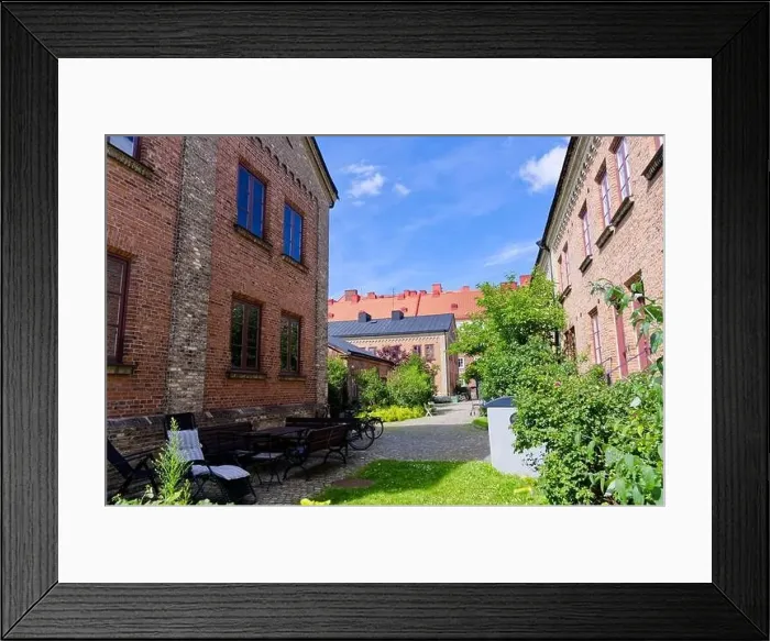 Framed Print : Gothenburg “Göteborg quiet street in Haga city part in Europe Framed Print : Gothenburg “Göteborg quiet street in Haga city part in Europe