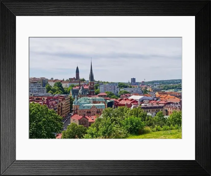 Framed Print : Gothenburg “Göteborg city panorama in Sweden in Europe