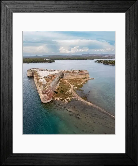 Framed Print : Aerial photo of Fortress in Sibenik, Croatia Framed Print : Aerial photo of Fortress in Sibenik, Croatia