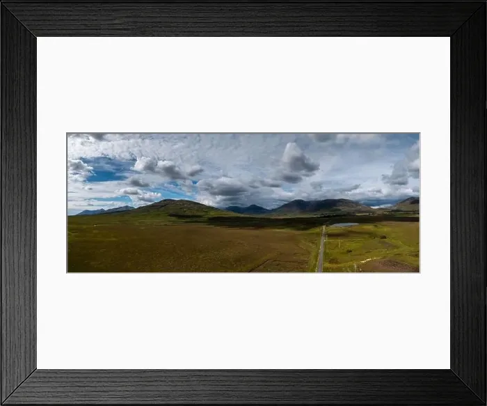 Framed Print : drone panorama landscape of Connemara National Park and the Twelve Bens mountains in western Ireland Framed Print : drone panorama landscape of Connemara National Park and the Twelve Bens mountains in western Ireland