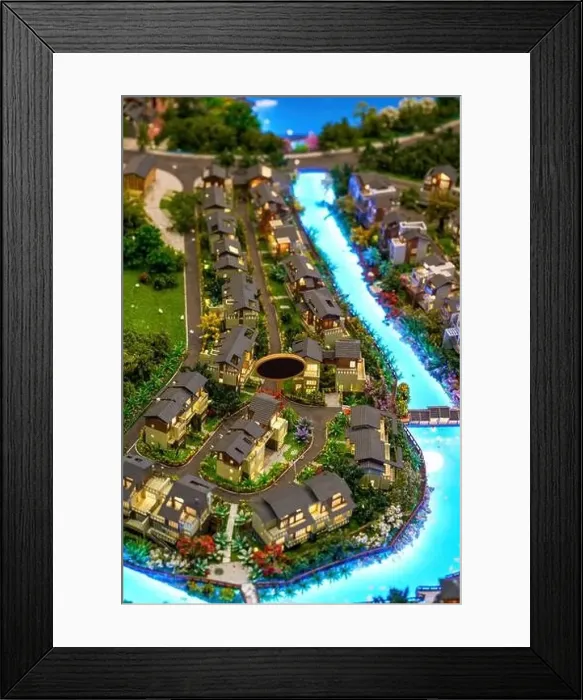Framed Print : Building sand table model in real estate sales department Framed Print : Building sand table model in real estate sales department